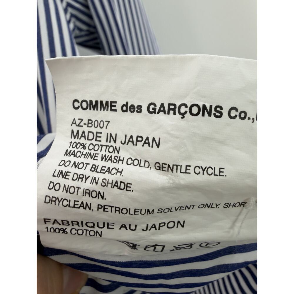 Play Comme Des Garçons UnisexNavy & White Striped Button Down Shirt Size Small - Picture 7 of 9